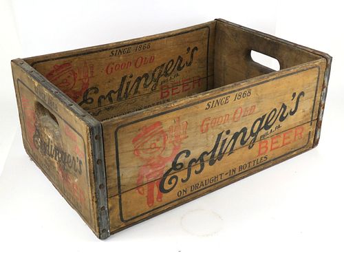 1940 Esslinger's Beer Wooden Crate Philadelphia, Pennsylvania