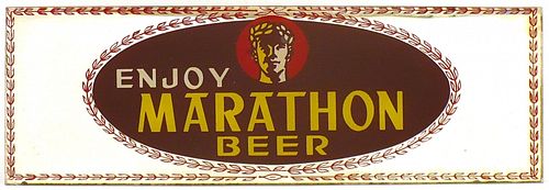 1945 Marathon Old Lager Reverse-painted glass sign Marathon, Wisconsin