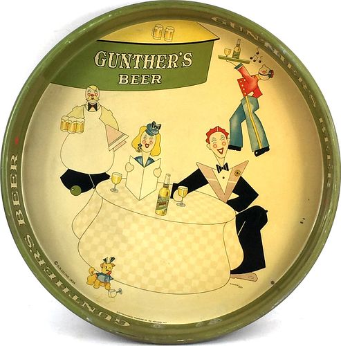 1935 Gunther's Beer 13 inch tray  Baltimore, Maryland