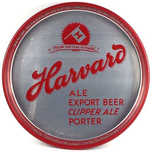1939 Harvard Beer/Ale/Clipper Ale (metallic) 13 inch tray  Lowell, Massachusetts