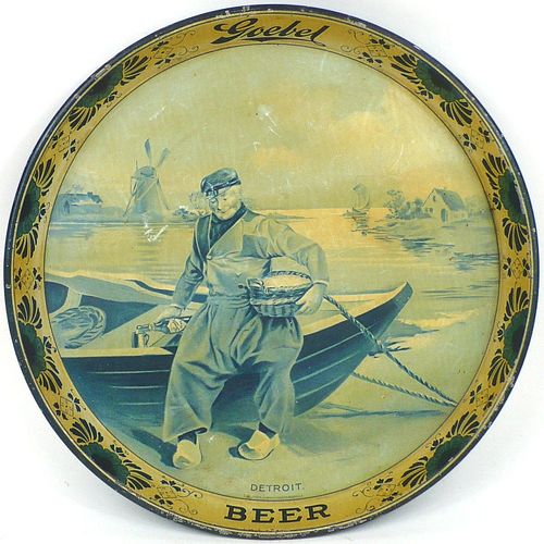 1915 Goebel Beer 12 inch tray  Detroit, Michigan