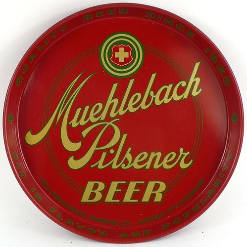 1935 Muehlebach Pilsener Beer 12 inch tray  Kansas City, Missouri