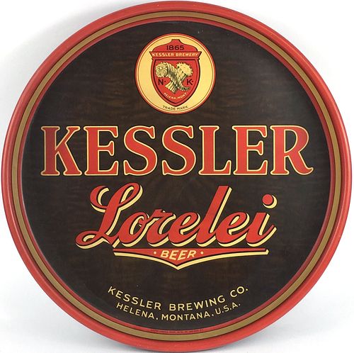 1933 Kessler Lorelei Beer 13 inch tray  Helena, Montana