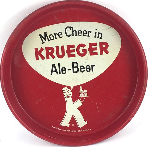 1957 Krueger Ale-Beer 13 inch tray  Newark, New Jersey