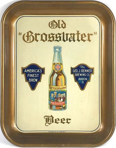 1933 Old Grossvater Beer 10Â½ x 13Â½ inch tray  Akron, Ohio