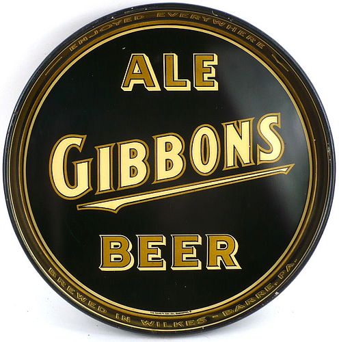 1939 Gibbons Ale/Beer 12 inch tray  Wilkes-Barre, Pennsylvania