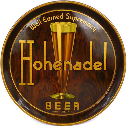 1935 Hohenadel Beer 12 inch tray  Philadelphia, Pennsylvania