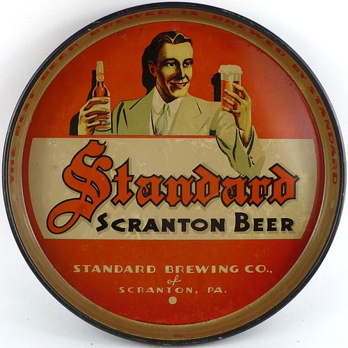 1933 Standard Scranton Beer 12 inch tray  Scranton, Pennsylvania