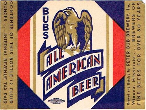 1943 All American Beer 12oz  CS105-05 Winona, Minnesota