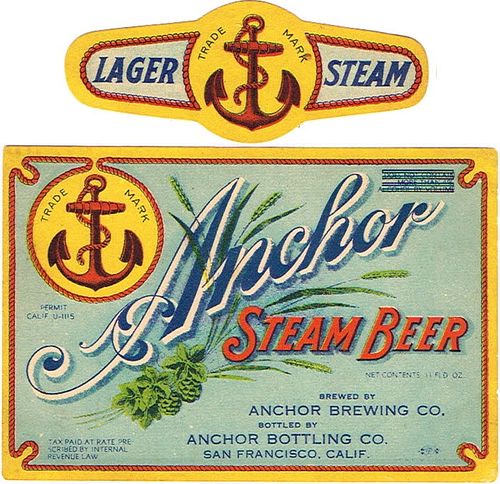 1934 Anchor Steam Beer 11oz  WS35-19 San Francisco, California