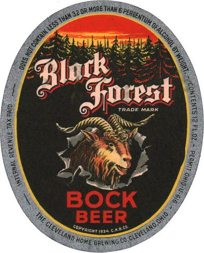 1937 Black Forest Bock Beer 12oz  OH37-22 Cleveland, Ohio