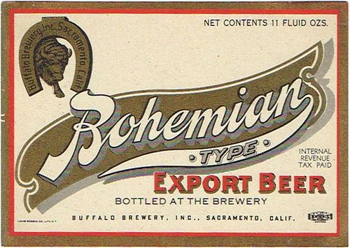 1940 Bohemian Export Beer 11oz  WS32-16 Sacramento, California