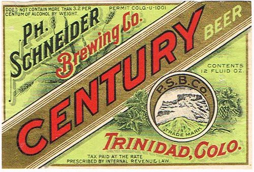 1933 Century Beer 12oz  WS66-01V Trinidad, Colorado