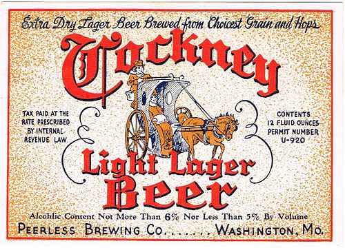 1934 Cockney Light Lager Beer 12oz  CS141-25V Washington, Missouri