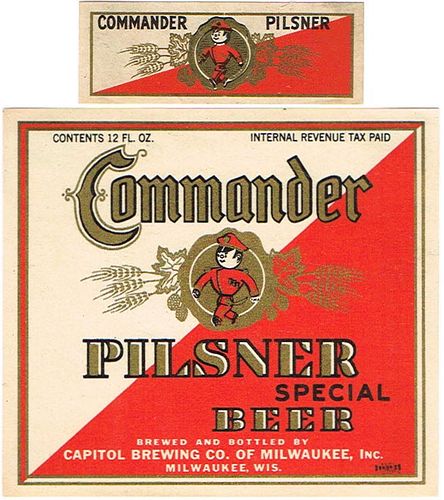 1943 Commander Pilsner Beer 12oz  WI290-14 Milwaukee, Wisconsin