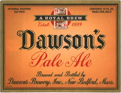 1937 Dawson's Pale Ale 12oz  ES64-24 New Bedford, Massachusetts