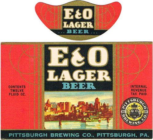 1937 E&O Lager Beer 12oz  PA97-19 Pittsburgh, Pennsylvania