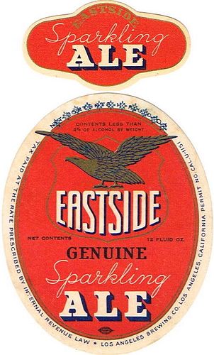 1936 Eastside Genuine Ale 12oz  WS15-25V Los Angeles, California