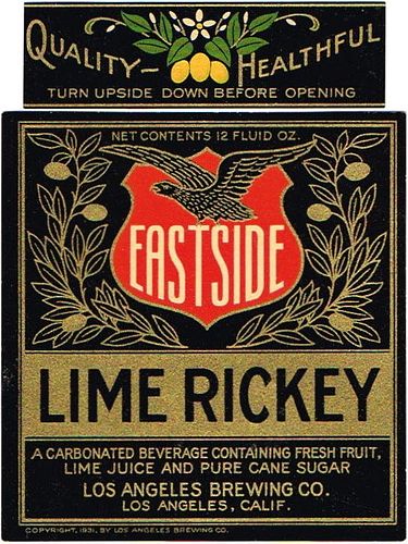1931 Eastside Lime Rickey 12oz  WS14-10 Los Angeles, California