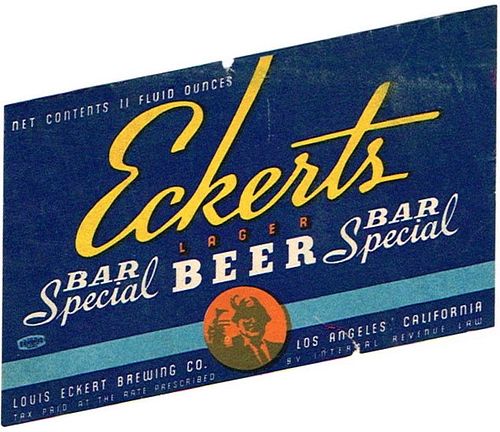 1935 Eckert's Lager Beer 11oz  WS10-10V Los Angeles, California
