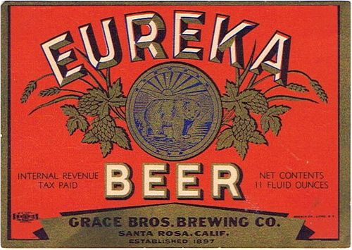 1940 Eureka Beer 11oz  WS54-14 Santa Rosa, California