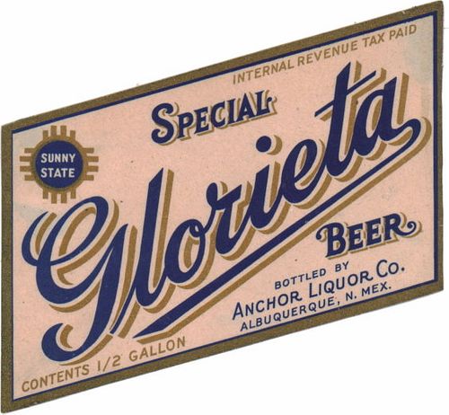 1938 Glorieta Special Beer 64oz  Half Gallon  WS89-17 Albuquerque, New Mexico
