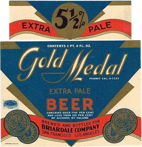 1935 Gold Medal Beer 24oz  WS6-15 Eureka, California