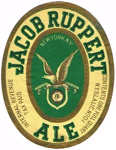1938 Jacob Ruppert Ale 32oz  One Quart  NY87-16 New York, New York