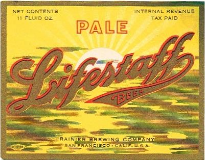 1936 Lifestaff Pale Beer 11oz  WS43-08 San Francisco, California