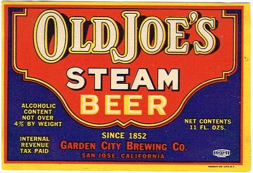 1935 Old Joe's Steam Beer 11oz  WS51-04 San Jose, California