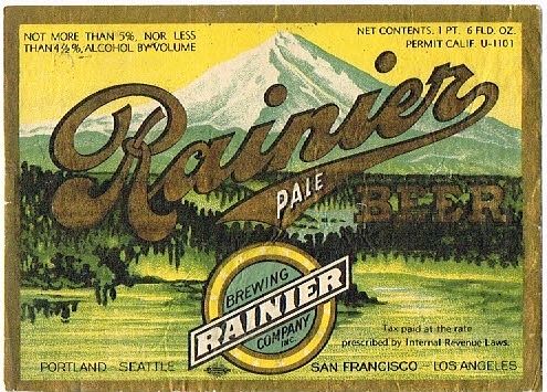 1933 Rainier Pale Beer 22oz  WS41-12 San Francisco, California