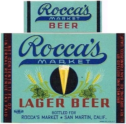 1938 Rocca's Lager Beer 11oz  WS36-15 San Francisco, California
