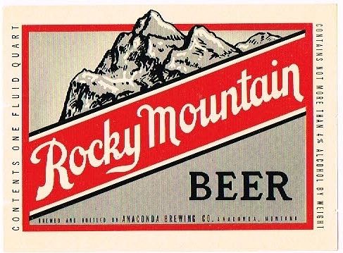 1952 Rocky Mountain Beer 32oz  One Quart Anaconda, Montana