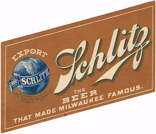 1905 Schlitz Beer No Ref.  WI316-41V Milwaukee, Wisconsin