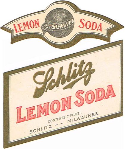 1925 Schlitz Lemon Soda 7oz  WI316-70V Milwaukee, Wisconsin