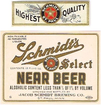 1940 Schmidt's Select Near Beer 12oz  CS101-16 Saint Paul, Minnesota