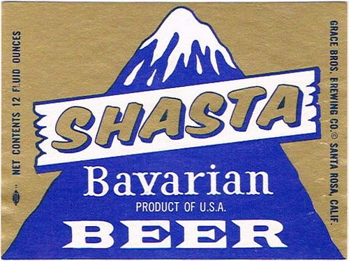 1962 Shasta Bavarian Beer 12oz Santa Rosa, California