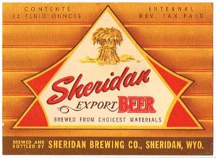 1948 Sheridan Export  Beer 12oz  WS129-19 Sheridan, Wyoming