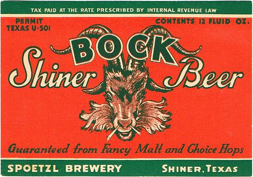 1934 Shiner Bock Beer 12oz  WS107-02 Shiner, Texas