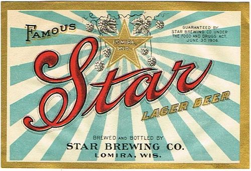 1914 Star Lager Beer No Ref.  WIS230-01V Lomira, Wisconsin