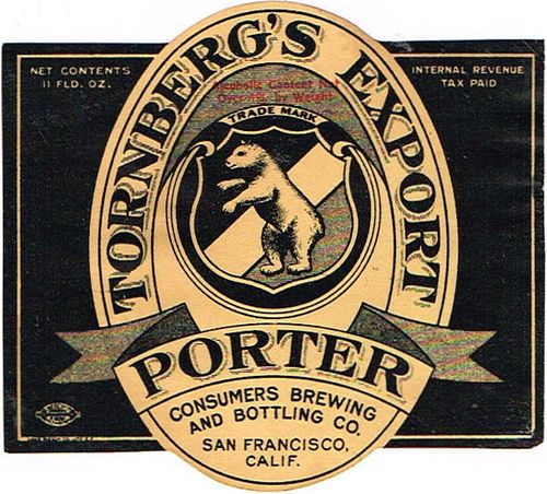 1935 Tornberg's Export Porter 11oz  WS45-04 San Francisco, California