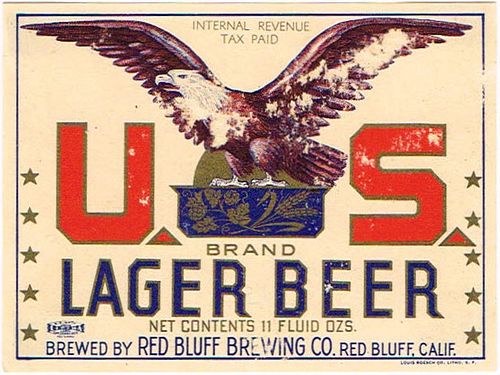 1937 U.S. Lager Beer 11oz  WS27-03 Red Bluff, California