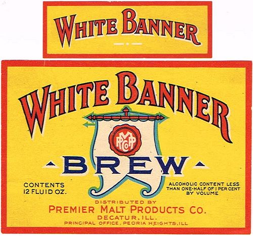 1930 White Banner Brew 12oz  WI286-85V Peoria Heights, Illinois