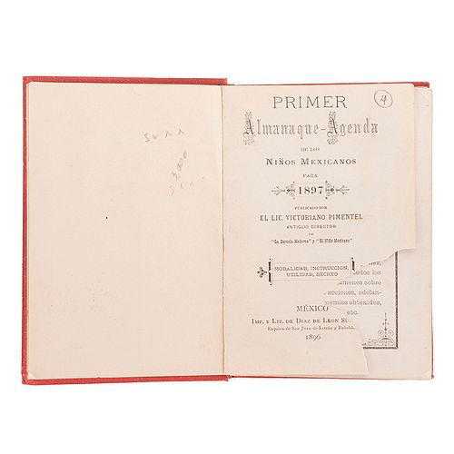 Pimentel, Victoriano. Primer Almanaque-Agenda de los Niños Mexicanos para 1897. México: Díaz de León y sucs, 1896.