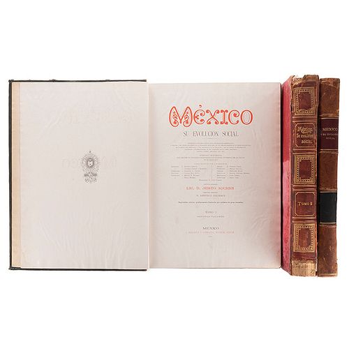Sierra, Justo. México su Evolución Social. México: J. Ballescá y Compañía, Sucesor, Editor, 1900 - 1901. Pzs: 3.