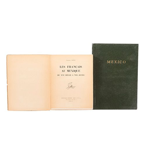 Génin, Auguste. Mexico. / Les Français au Mexique. Un ejemplar dedicado y firmado por Auguste Genin. Piezas: 2.