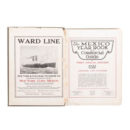 The Mexico Year Book & Commercial Guide 1922. The Mexico Publishing Company, 1922.  First Annual Edition.