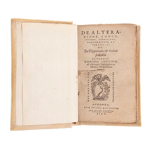 Antonio, Donato/ Fernelli, Ioannis/ Sylvium, Jacobum. De Alteratione Concoctione/ De Vacuandi Ratione... Lugduni, 1548 3 obras en 1 vol