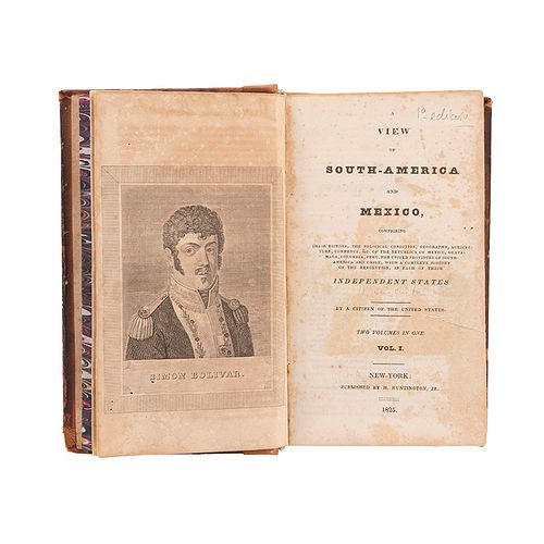 John Milton Niles. A View of South America and Mexico. New York, 1825. Dos tomos en un volumen.