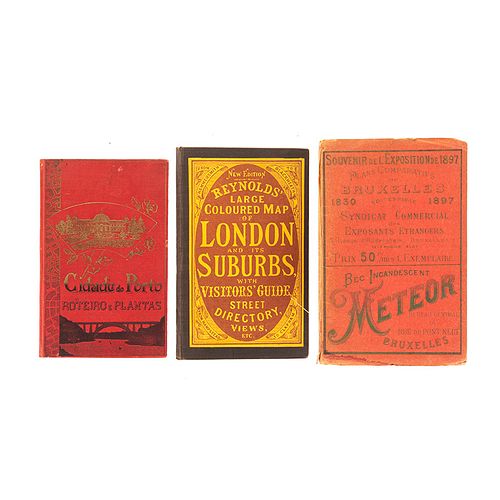 Planos de las Ciudades de London, Porto, Bruxelles. a) New Edition Reynolds' Large Coloured Map of London and its Su...